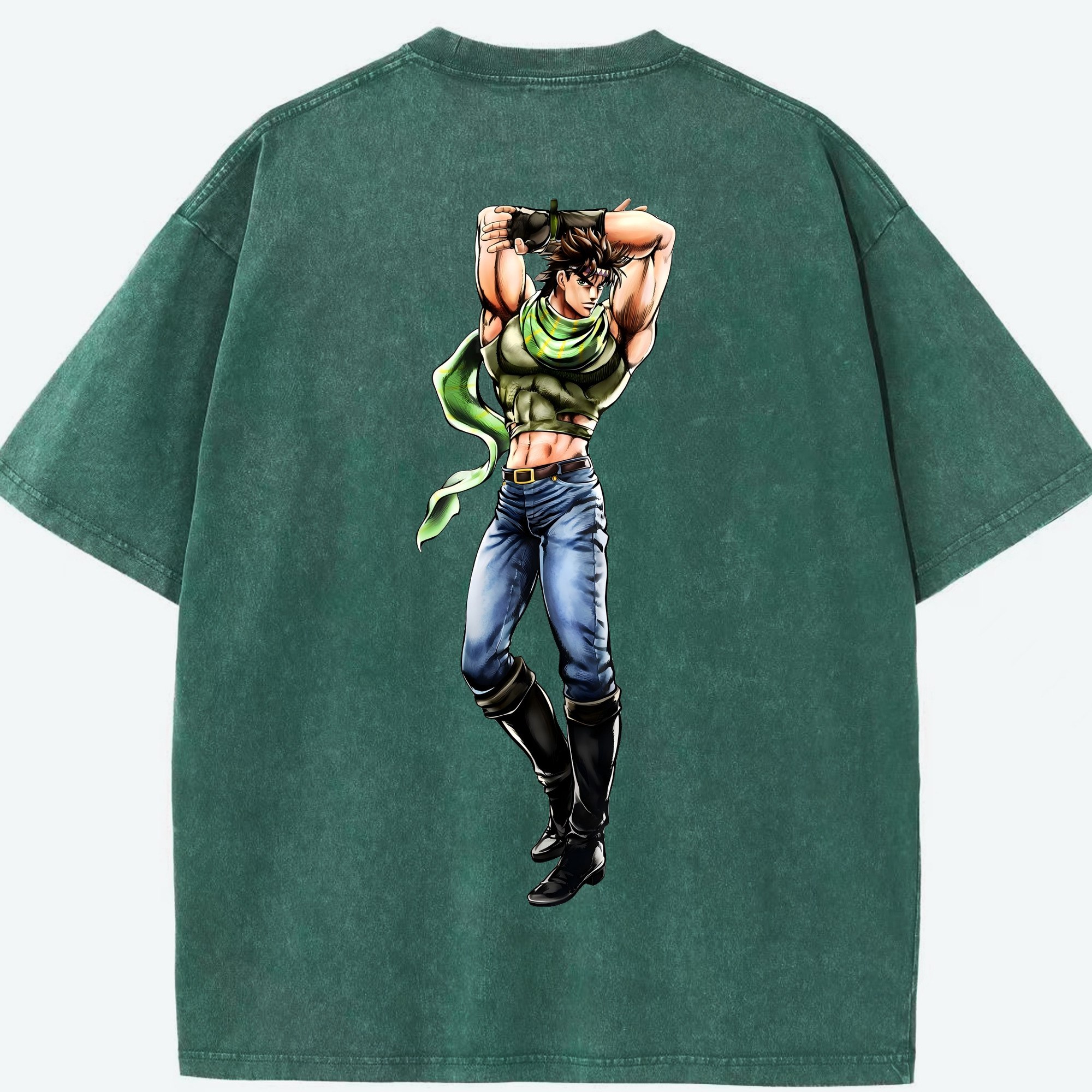 （画像用） ジョジョの奇妙な冒険 ジョセフ?ジョースター JoJo's Bizarre Adventure Joseph Joestar 綿100% ヴィンテージ風 半袖Tシャツ（背面プリント）